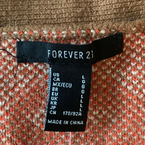 SOLD OUT Forever 21 Happy Face Cardigan Sweater - size Large - Picture 3 of 9